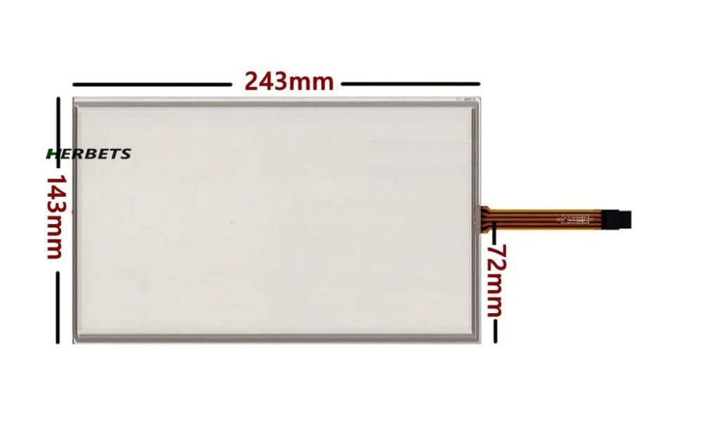 

10.1inch 5wire Resistive Touch screen Panel Digitizer for Industrial computer, display screen on HSD101PFW1/ 2 (234X143mm)