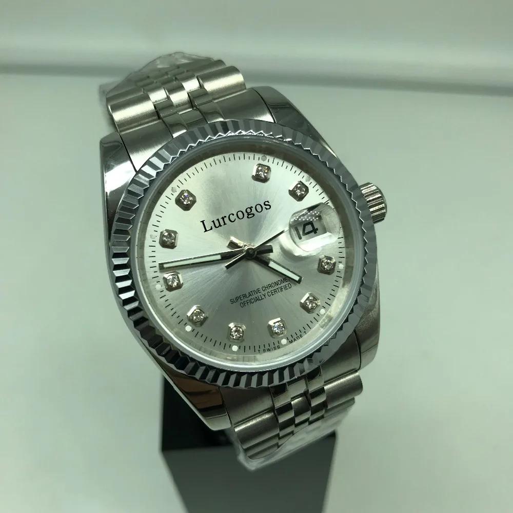

11 colors 36mm&40mm unisex silver dial watch Glide Smooth second hand watch luminous mechanical Watches datejust AAA