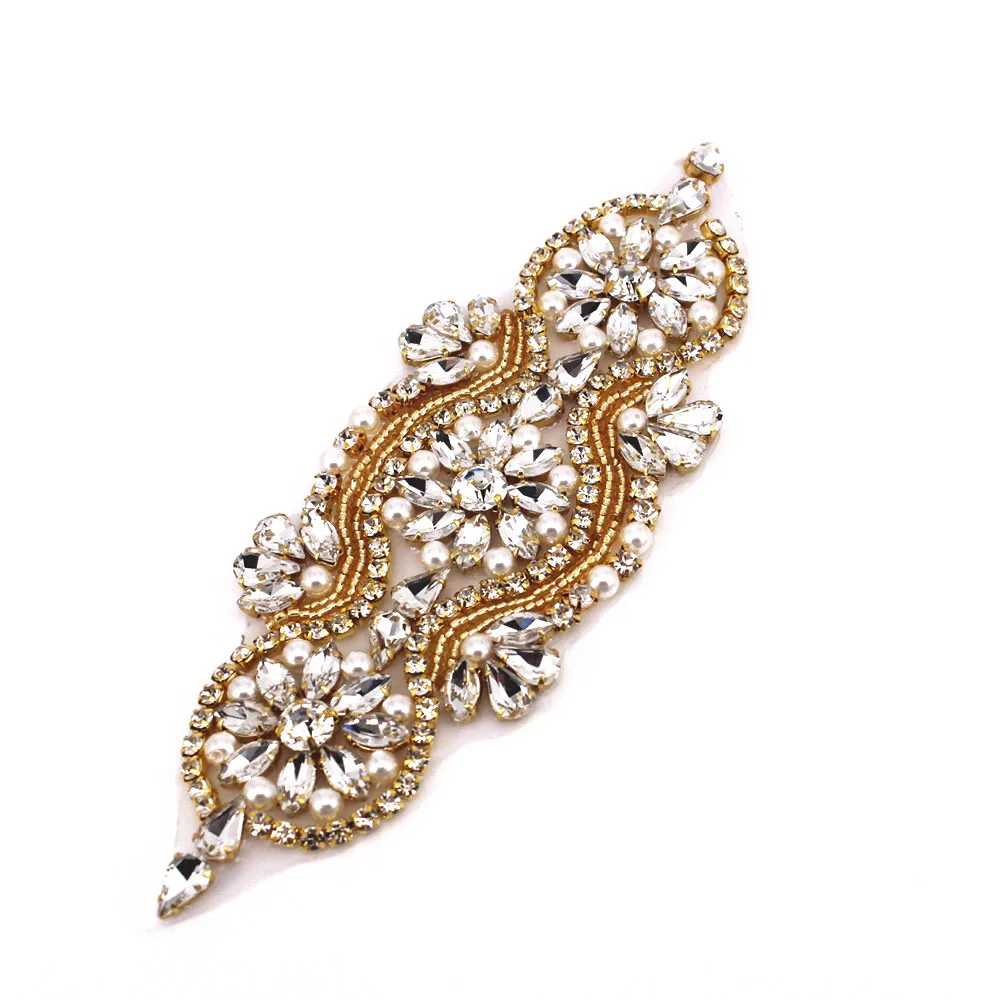 

Iron on patches appliquefor wedding sash belt bridal headband jewelry Hot Fix Strass crystal applique Rhinestone Motif applique