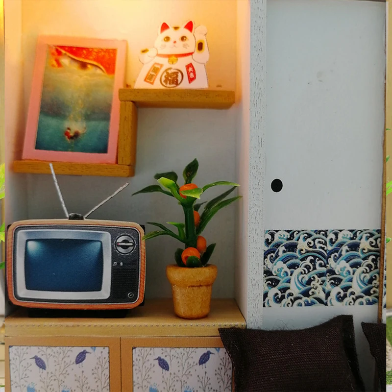 Diy Doll House Wooden Handmade Miniature Dollhouse Assemble Kits Toys Japanese Style Bedroom Furniture House Toys for Children Diy Doll House Wooden Handmade Miniature Dollhouse Assemble Kits Toys Japanese Style Bedroom Furniture House Toys for Children