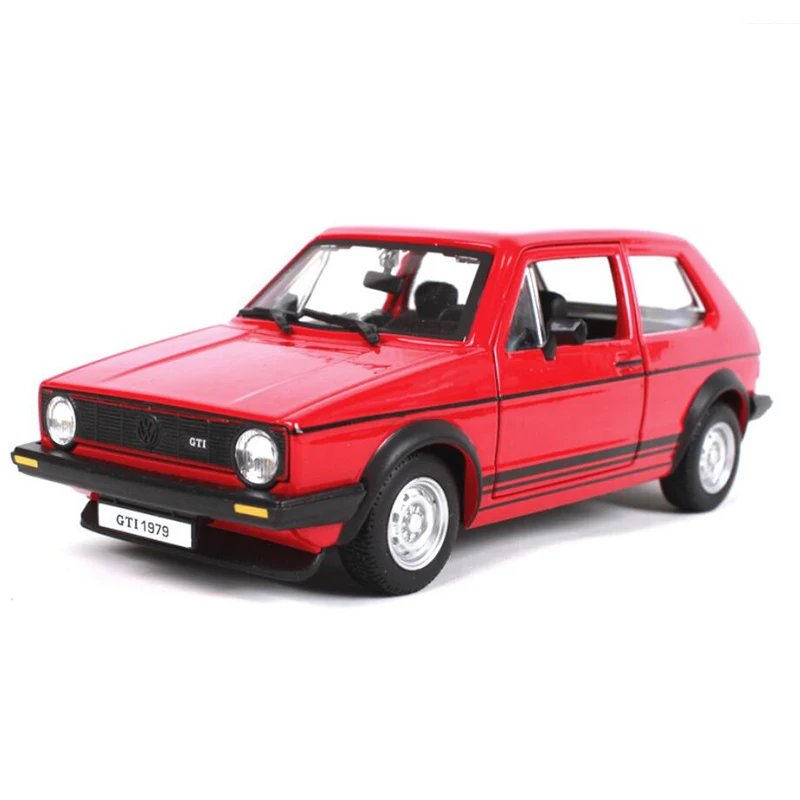 Высокая симуляция 1979 MK2 Golf GTI 1:24 модель автомобилей сплав оттягивание автомобиля копия авторизованные литые игрушечные модели дети V065 - Цвет: red