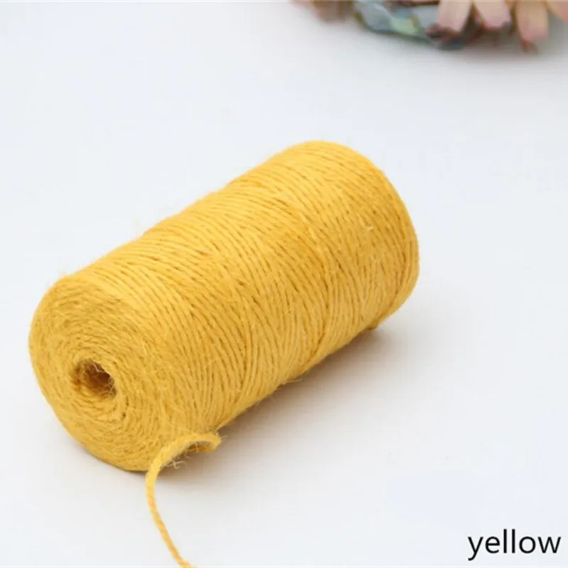 1Roll 100M Natural Burlap Hessian Jute Twine Cord Hemp String 2mm Gift Wrap Packing String Rustic Wedding Decoration AA7905