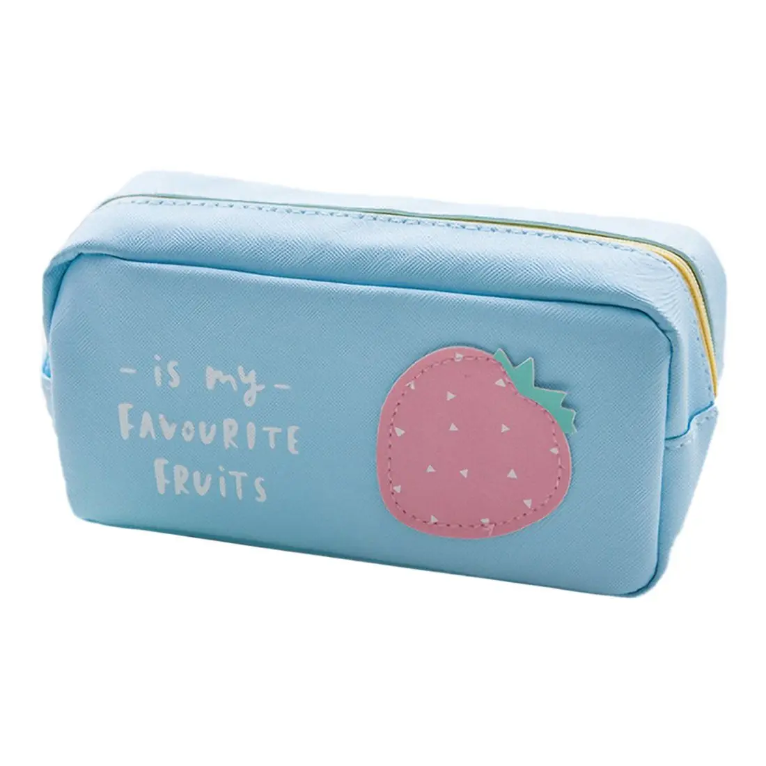 

Creative Simple Fruit Pencil Case Junior High School Students Small Fresh Large Capacity Stationery Boxery Bag(strawberry, Blue)