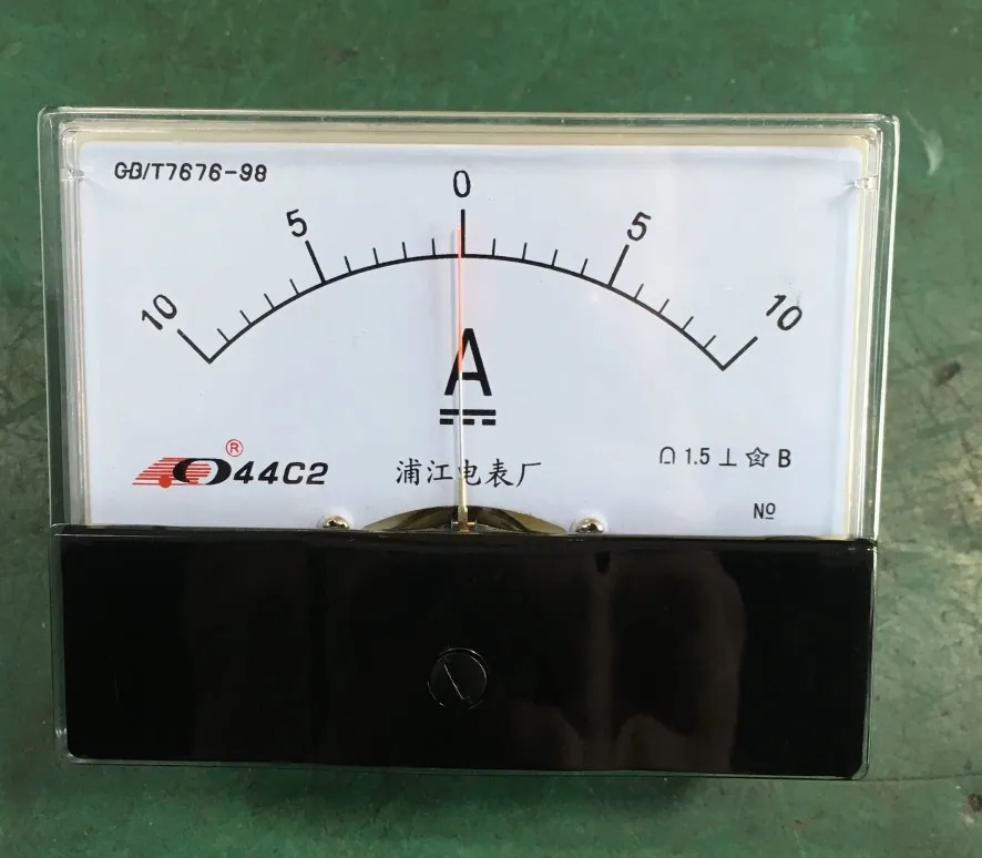

44C2 DC -10A to +10A Class 1.5 Accuracy Panel Mounted Analog Ammeter Ampere Meter DC -5A to +5A 100*80mm