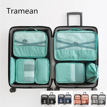 

7pc Travel Luggage Bag Organizer Packing Cubes Set Breathable Mesh Waterproof Packing Duffle Bag Carry on Suitcase Travel Bag z4