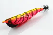 Japan huge model Sizzling Sale Wooden Shrimp Squid Hook Synthetic Shrimps Lures Cuttlefish 27G 4#