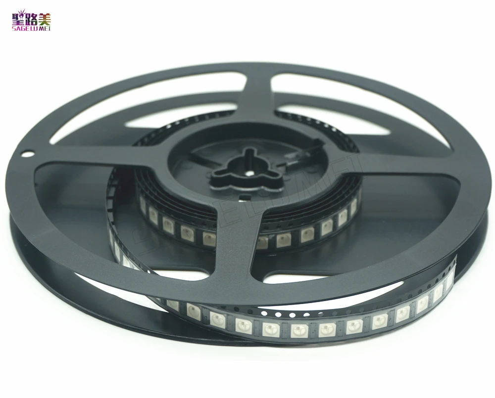 

free shipping 5V WS2812B Individually Addressable Digital chip 5050 RGB +WS2811 IC Bulit in for led strip screen Black/White PC