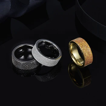

MeiBaPJ 925 Sterling Silver Yellow Gold Color Simple Classic Finger Rings With AAA Zirconia Stones Women Luxury Brand Jewelr