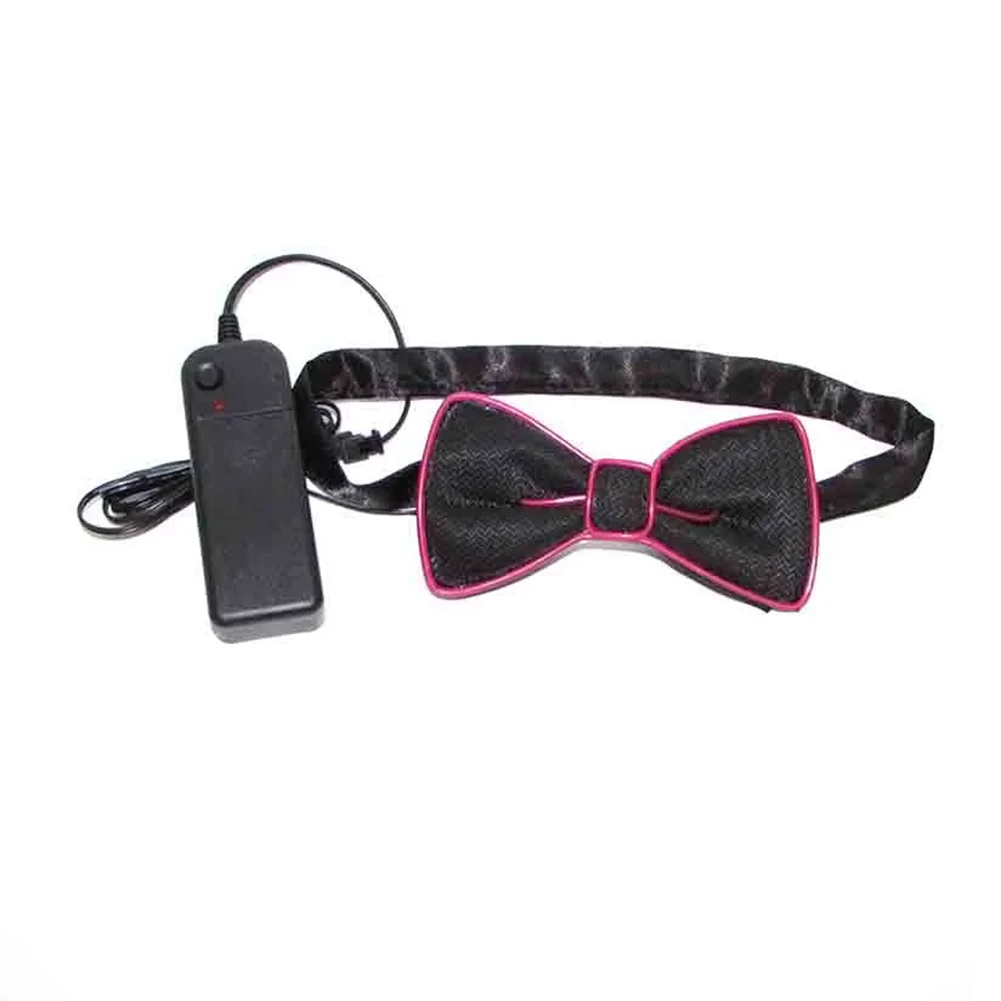 Новое поступление года, модный мужской светодиодный галстук на проволоке, светящийся Неоновый мигающий светящийся галстук-бабочка для клубного костюма, украшения для вечеринки BFJ55 - Цвет: color 3