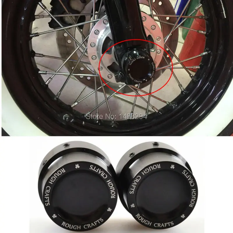 

Black Aluminum Rough Craft Carving Front Axle Nut Covers Caps Fit For Harley Sportster XL883 XL1200 Dyna Touring V-Rod