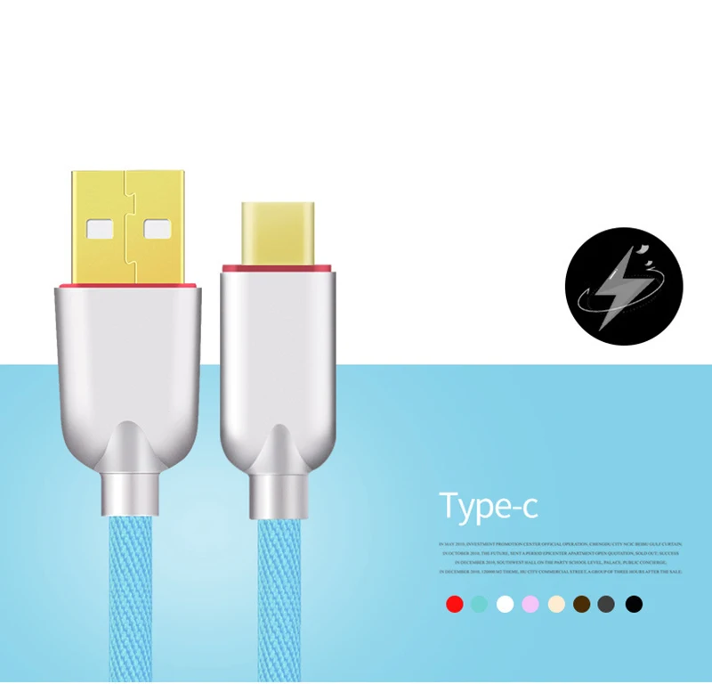 Thbelieve 5V 2A USBC Cables 1M Briaded Charge Cable For Huawei USB-C To USB Data Sync Charge Cords For Xiaomi USB Type C Line (1)