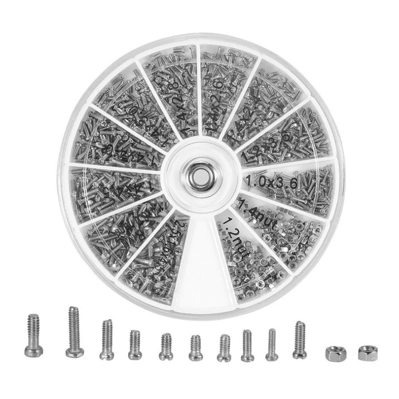 600/1200 шт Нержавеющая сталь Мини небольших винтов гайка набор Наборы адаптер объектива для камер Micro очки часы телефон Tablet PC Ремонт Инструменты& отвертка ткань