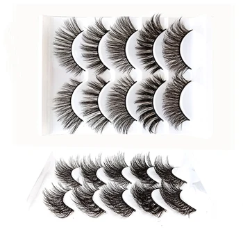 

NEW 3D Soft Mink False Eyelashes Thick Natural Long Cotton Thread False Eyelashes Fashion Dating Makeup Mix Eye Lashes 5 pairs