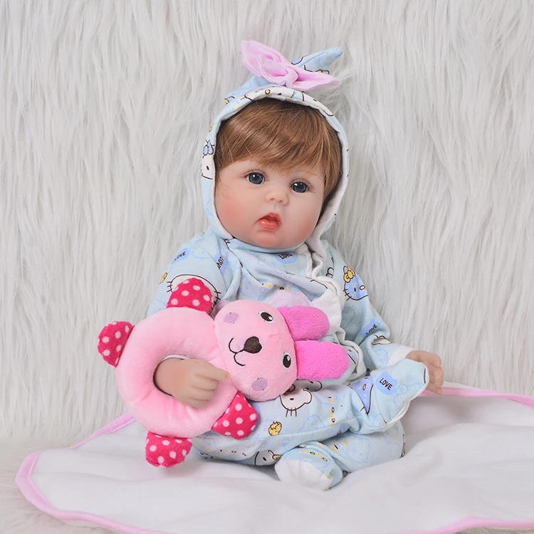 Кукла Reborn 17 дюймов Реалистичная кукла Bebes Girl мягкая силиконовая 42 см хлопок