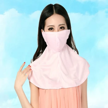 

Summer Outdoor Sunscreen Mask Girl Cover Full Face Female Anti Uv Masks Thin Breathable Catwalk Neck Guard Bike Dustproof