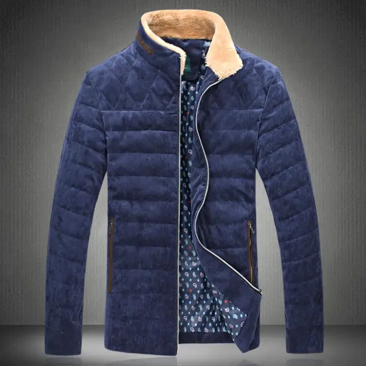 2016plus size winter down coat jacket men fur jacket stand collar parka