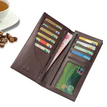 Véritable Cuir Hommes Portefeuille Doux Grosses Factures Poche plus Fentes de Cartes D’affaires À Long Portefeuille Zipper Slim Hommes portefeuilles A208