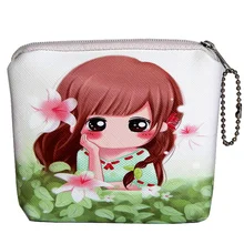 Милый кошелек с цветочным рисунком для девочек, короткий цветочный женский кошелек на молнии, кошельки для монет, Женский студенческий подарок