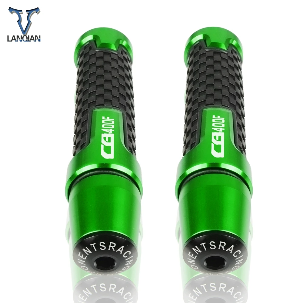 7/8'' Motorcycle Anti-Skid Handle Grips With Handle Grip End CNC 22mm For HONDA CB400F CB 400F 1989 1990 1991