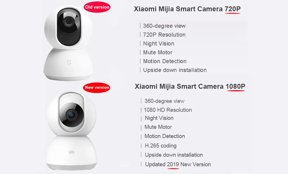 Обновленная версия Xiaomi IMI Smart camera веб-камера 1080P WiFi Pan-tilt ночное видение 360 Угол обзора видео камера Радионяня