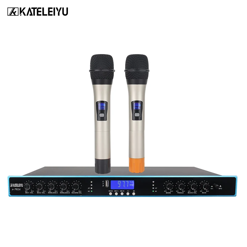 Микрофон с усилителем Все в одном 702 2-канальный беспроводной Bluetooth Встроенный