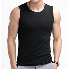 Спортивная одежда, брендовая мужская Облегающая майка для фитнеса, эластичная Повседневная дышащая хлопковая однотонная мужская Нижняя майка