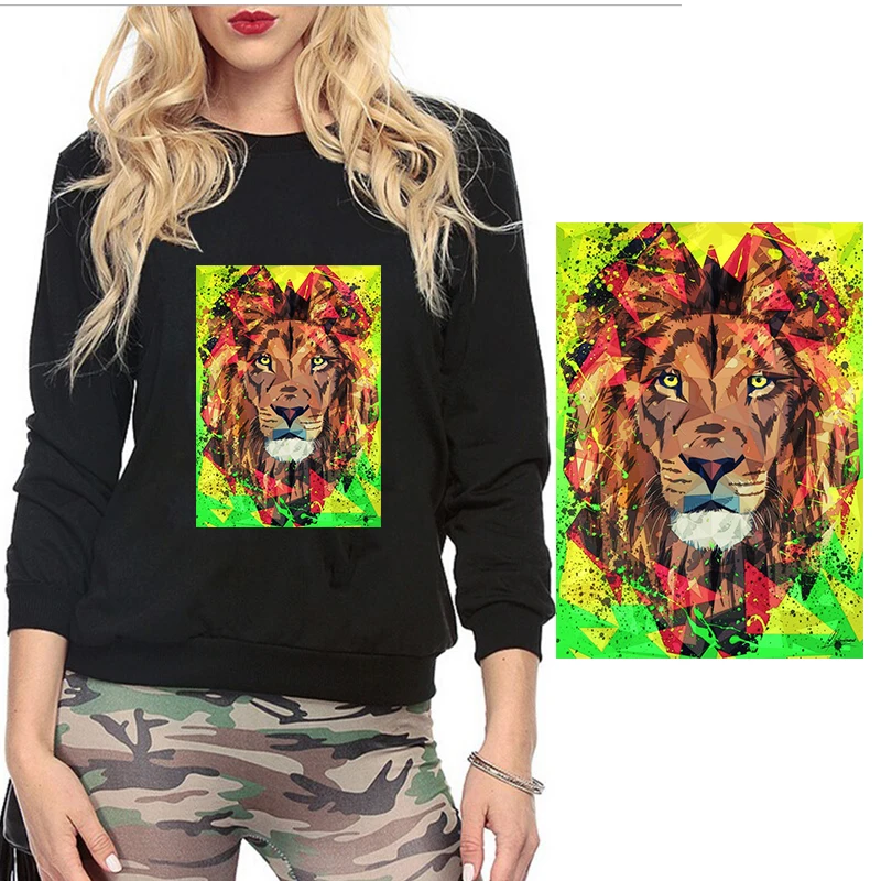 

Lion Iron On Patches Heat Transfer Patches for Clothes Washable Sticker