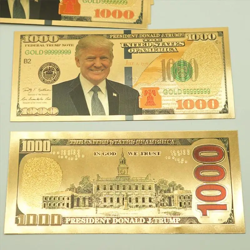 Дональд Трамп долларов банкноты США президент сбор бумажных денег $1000 Золотая