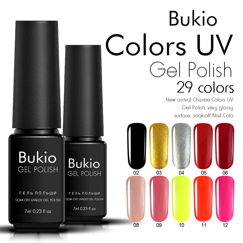 Bukio цветной гель для ногтей розовое золото Ногти лак перманентные эмалы УФ лампы