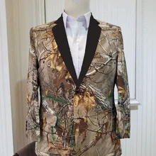 Realtree мужские камуфляжные костюмы блейзеры спортивное пальто Камуфляжный Смокинг пальто изготовление под заказ