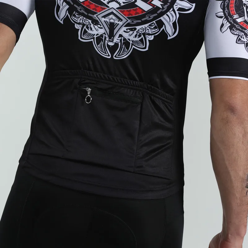 2019 summer short sleeve jersey ciclismo BOESTALK men personality ghost classic Black white cycling clothing bike sports maillot