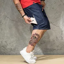 Модные летние джинсы, шорты мужские джинсовые повседневные Свободные мешковатые бордшорты прямые с молнией боковой карман Япония мужская одежда плюс размер