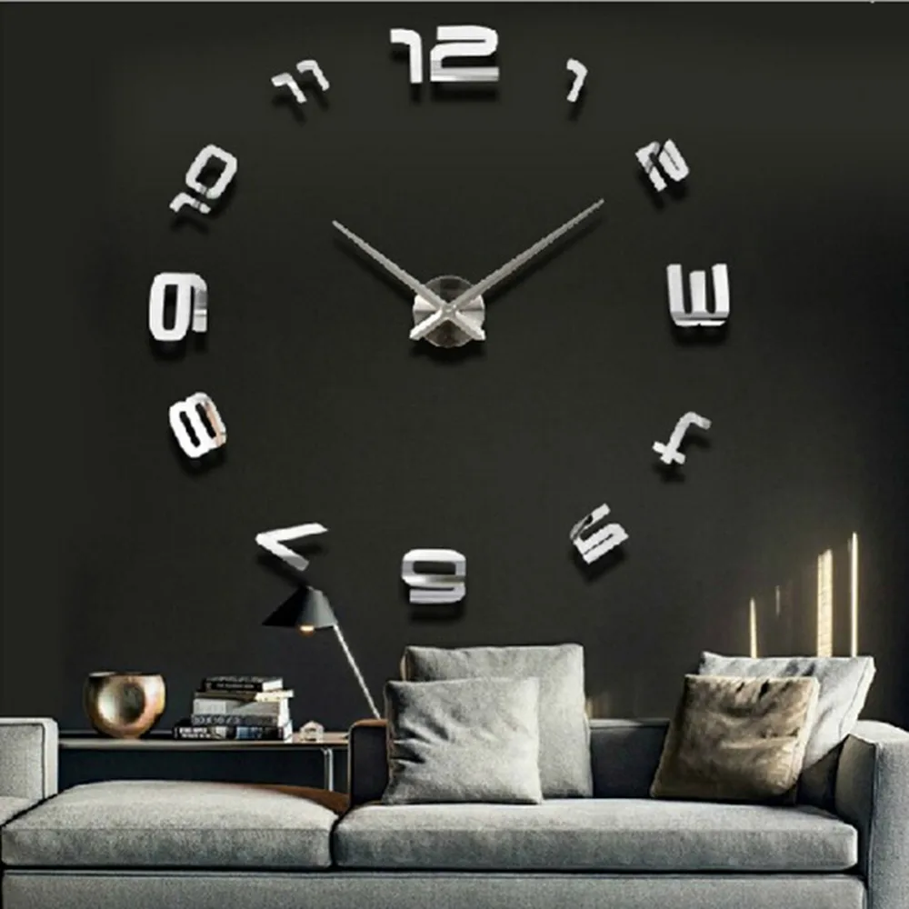 Modern Fashion Large Digital Wall Clock Diy Mirror Surface Modern Fashion Large Digital Wall Clock Diy Mirror Surface Decoration Decor For Living Room Ofice In Clocks From Home Garden On