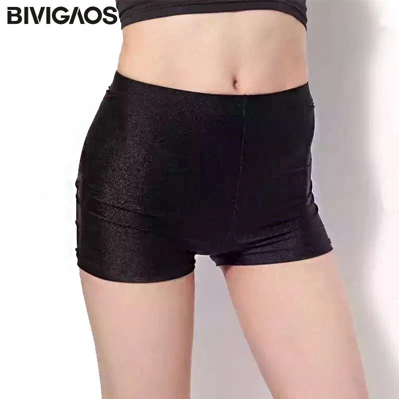 BIVIGAOS 3 Barevné letní dámské Sexy krátké Stretchy Gloosy Skinny šortky Dámské Elastic Spandex Short Femme Hotpants Mini Šortky