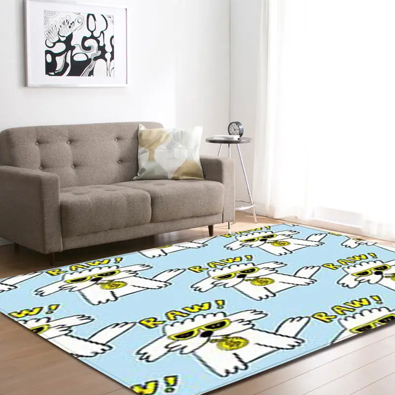 

Cute Cat Paw Print Living Room Carpets Children Crawling Mats Soft Flannel Tea Table Area Rug Bedroom Bedside Kids Room Carpets