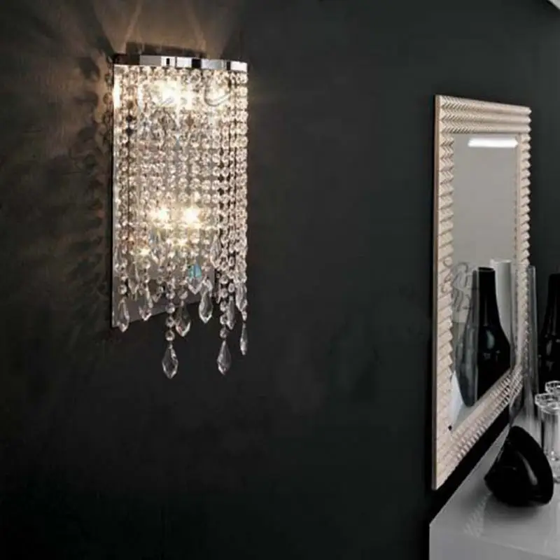 1 pz bagno luce di cristallo lampada da parete a led spogliatoio luci specchio led abajur