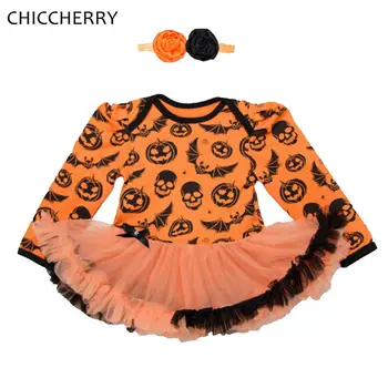 

Halloween Costume For Baby Girl Clothes Long Sleeve Lace Romper Dress Headband Vestidos Infantis Robe Bebe Fille Girls Dresses