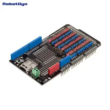 

Sensor Shield for Arduino Mega 2560, with SD-card logger (Assembled)