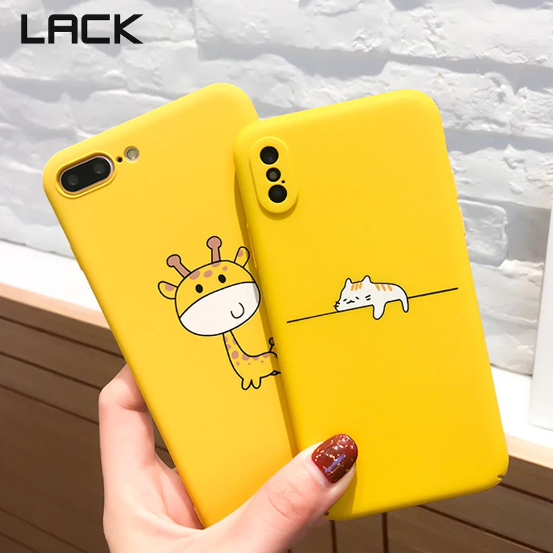 

LACK Cute Cartoon Lazy Cats Phone Case For iphone 7 6 6S 8 Plus Case For iphone X Funny Animal Yellow Back Cover Pineapple Capa