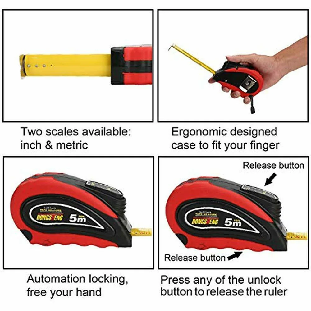Рулетка самозапирающаяся дюймовая метрическая система мер выдвижная для строительства ремесло Деревообработка ALI88