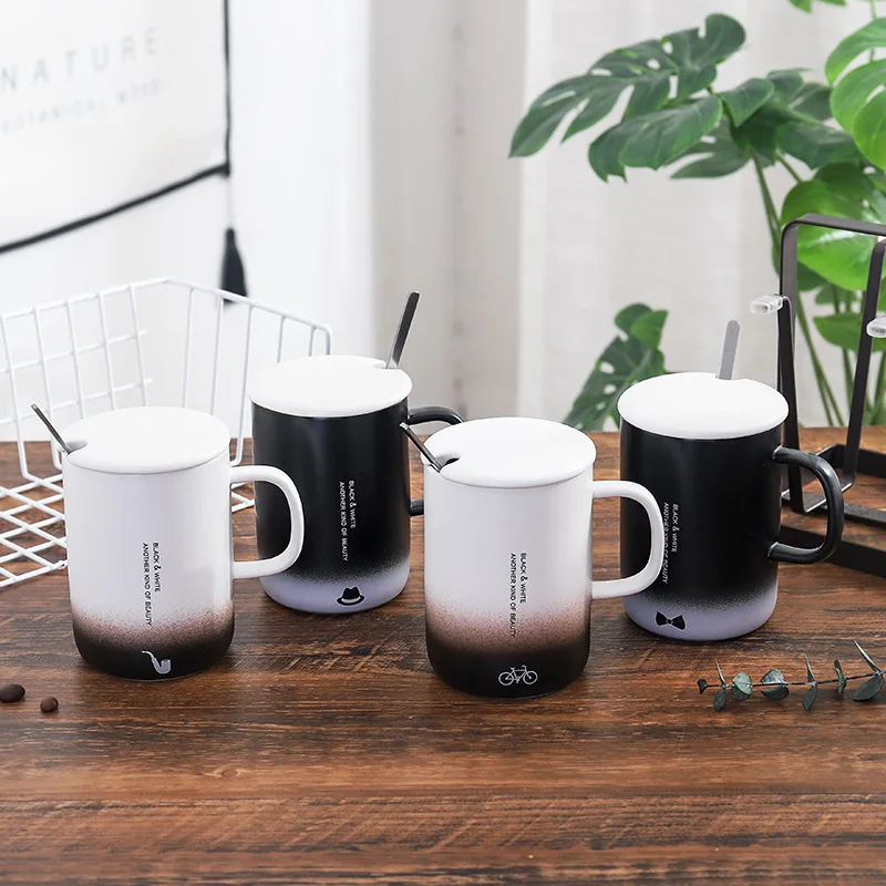 

Gradually Change Color Mugs Gentlemen Style Coffee Mugs Bike Pipe Bow Water Tea Ceramic Mugs for Daddy Boyfriend Gift Present