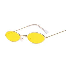 Vintage pequeñas gafas de sol ovaladas de marca de lujo negro dorado gafas de sol para mujer hombre rosa amarillo sombras Coulos