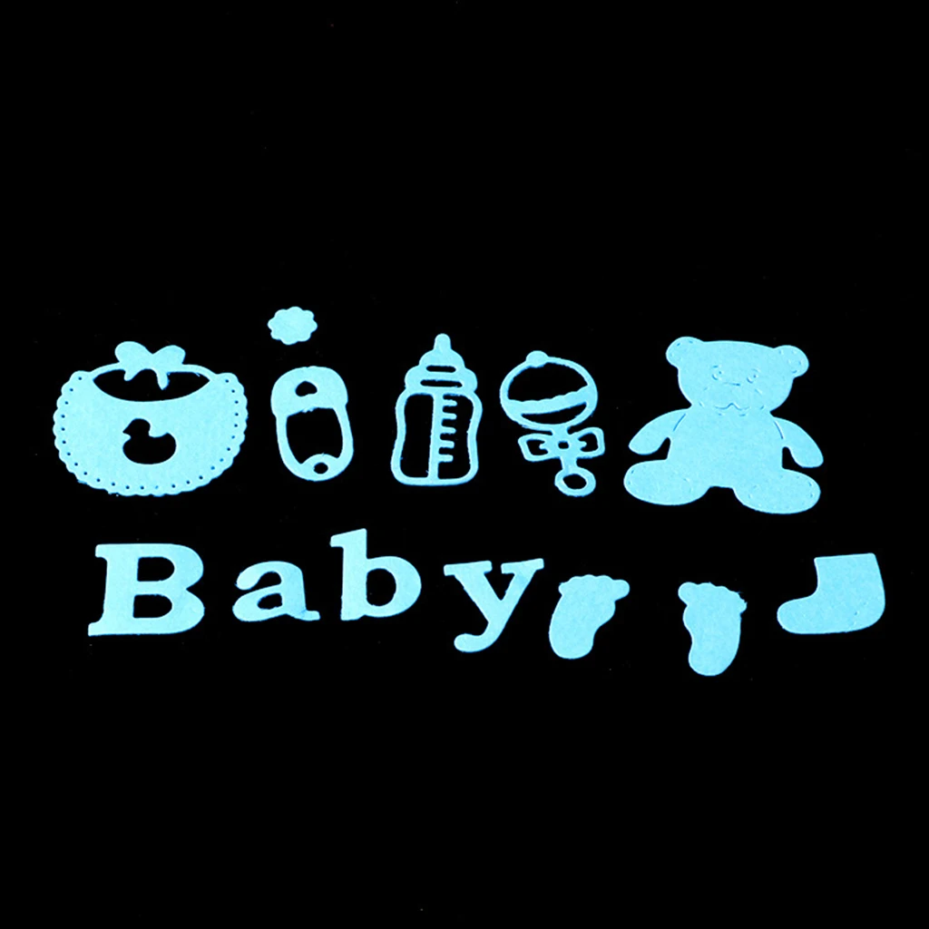 fityle Baby Accessories Metal Cutting Dies Stencils for Photo Album Scrapbook Baby Shower Party Card Making Decoration
