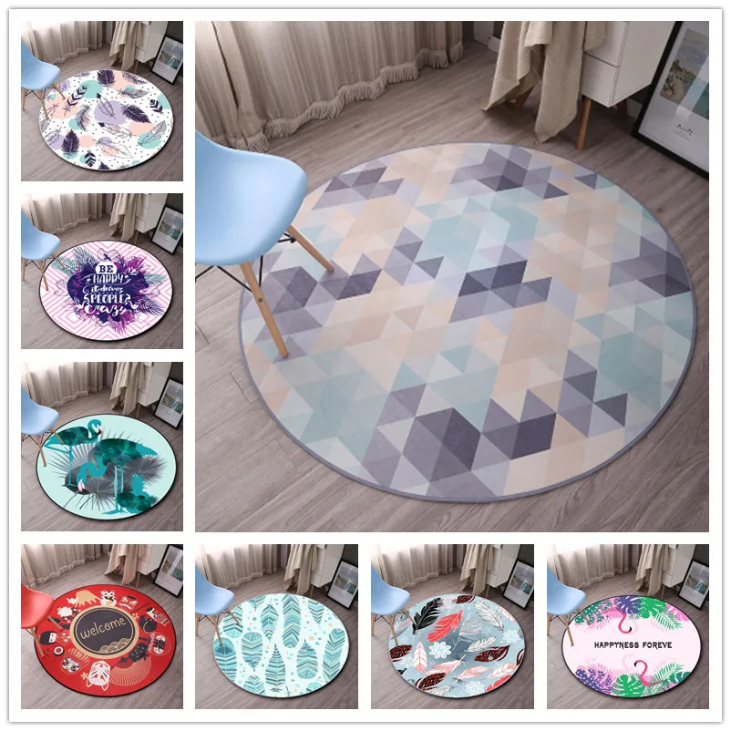

Nordic style Geometric Round Rug Children Bedroom Rugs And Carpets for Living Room Computer Chair Floor Mat Cloakroom tapetes