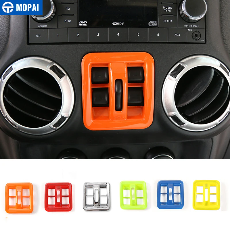 

MOPAI ABS 1 PC Interior Car Window Switch Button Decoration Frame Cover Trim Stickers for Jeep Wrangler JK 2011 Up Car Styling