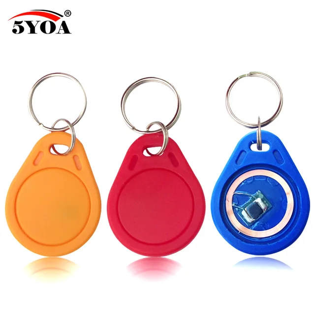 10pcs 13.56MHz IC M1 S50 Keyfobs Tags Access Control RFID Key Finder Card Token Attendance Management Keychain ABS Waterproof 5