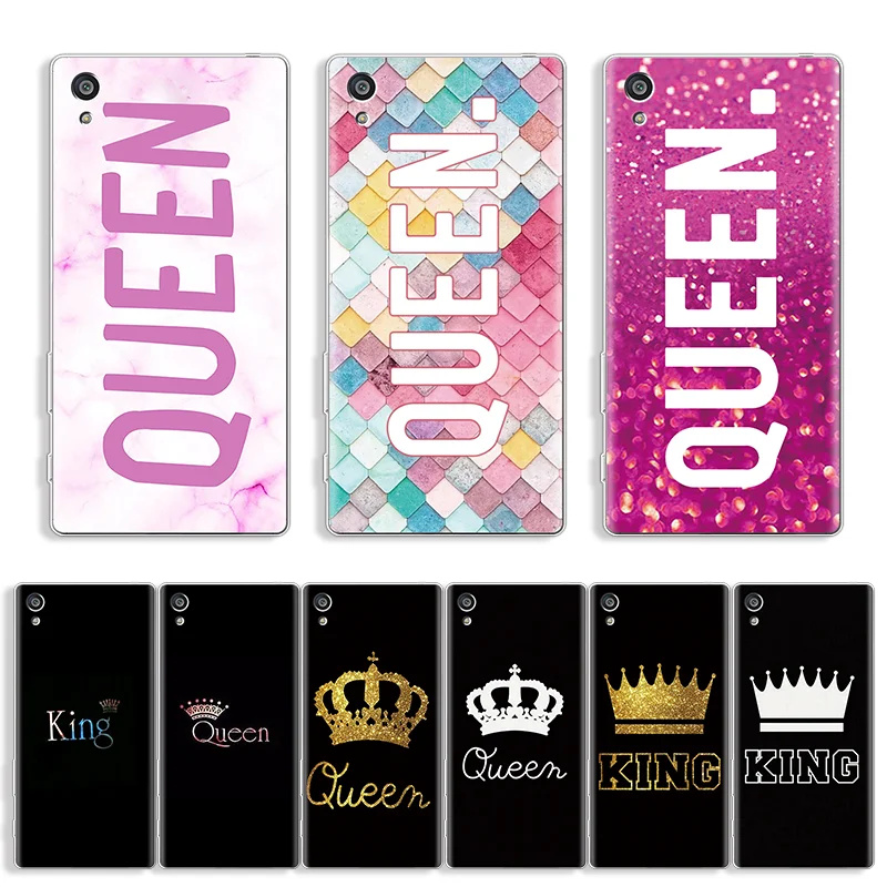 

Fashion King Queen Patterned Cover For Sony Xperia 10 Z5 Compact XZ3 XZ1 Compact XZ XA2 Plus XA1 Ultra Plus XA X L2 L1 Soft Case