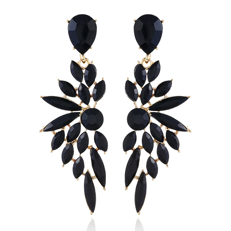 

New Fashion Jewelry Water Drops Acrylic Wings stud Earrings For Women Punk Exaggeration Pendientes Accessories Orecchini AE92