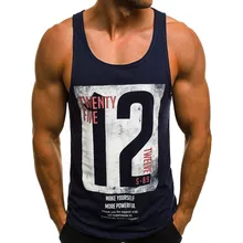 Fashion Men's gym tank top Casual gym bodybuilding tank top Slim Letter Printed Sleeveless Sport Male Vest debardeur homme