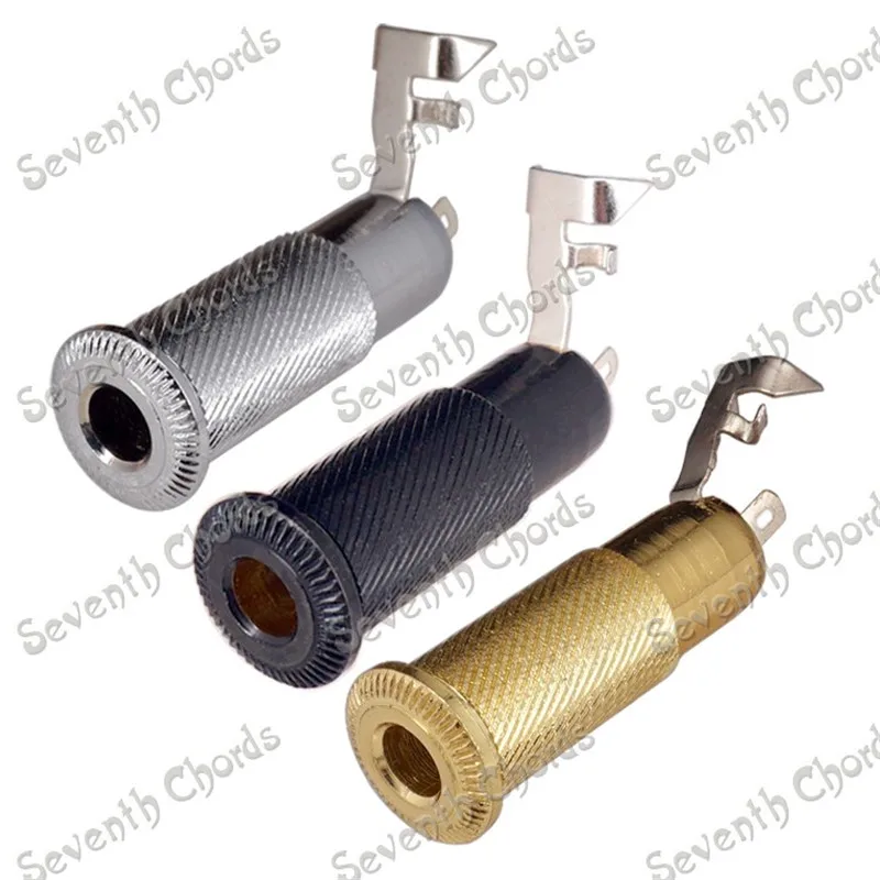 3 Pcs Brass 1/4" 6.35mm Knurled Cylinder Bass Guitar